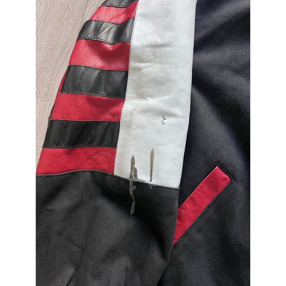 Vintage Chicago Bulls Embroidered Jeff Hamilton Leather NBA Jacket Size XL - Picture 5 of 8